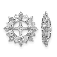 Sterling Silver Rhodium Diam. & White Topaz Earring Jacket view 1