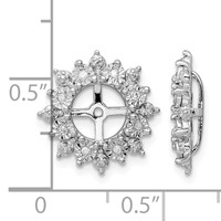 Sterling Silver Rhodium Diam. Earring Jacket view 4