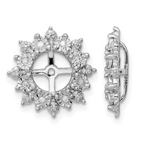 Sterling Silver Rhodium Diam. Earring Jacket view 1