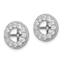 Sterling Silver Rhodium Diam. & White Topaz Earring Jacket view 2