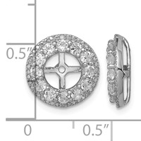 Sterling Silver Rhodium Diam. & White Topaz Earring Jacket view 4