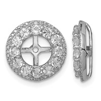 Sterling Silver Rhodium Diam. & White Topaz Earring Jacket view 1
