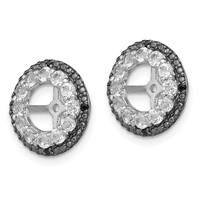Sterling Silver Rhodium White Topaz & Black Sapphire Earring Jacket view 2
