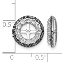 Sterling Silver Rhodium White Topaz & Black Sapphire Earring Jacket view 4