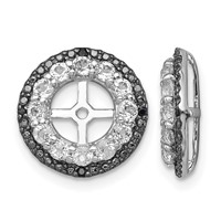 Sterling Silver Rhodium White Topaz & Black Sapphire Earring Jacket view 1