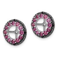 Sterling Silver Rhodium Rhodolite Garnet & Black Sapphire Earring Jacket view 2