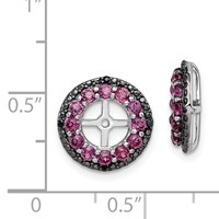 Sterling Silver Rhodium Rhodolite Garnet & Black Sapphire Earring Jacket view 3