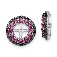 Sterling Silver Rhodium Rhodolite Garnet & Black Sapphire Earring Jacket view 1