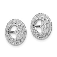 Sterling Silver Rhodium Diam. Earring Jacket view 2