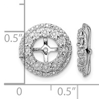 Sterling Silver Rhodium Diam. Earring Jacket view 4