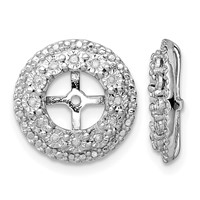 Sterling Silver Rhodium Diam. Earring Jacket view 1