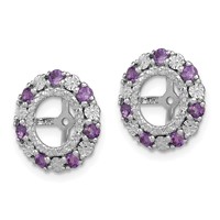 Sterling Silver Rhodium Amethyst Earring Jacket view 2