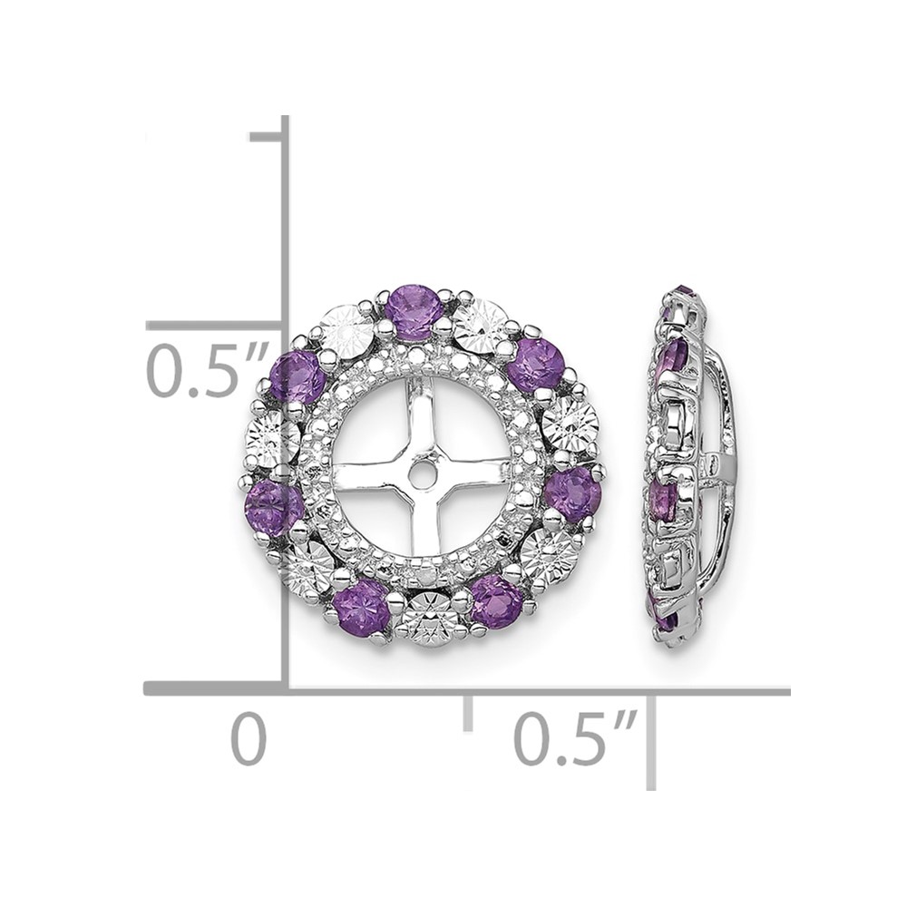 Sterling Silver Rhodium Amethyst Earring Jacket (QJ129FEB)
