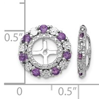 Sterling Silver Rhodium Amethyst Earring Jacket view 4