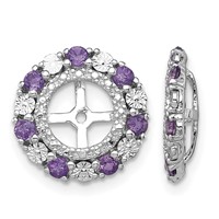 Sterling Silver Rhodium Amethyst Earring Jacket view 1