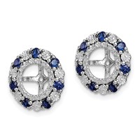 Sterling Silver Rhodium Created Sapphire Earring Jacket view 2