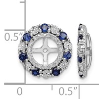 Sterling Silver Rhodium Created Sapphire Earring Jacket view 4
