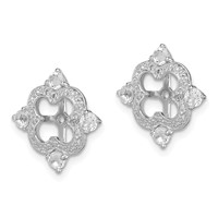 Sterling Silver Rhodium Diam. & White Topaz Earring Jacket view 2