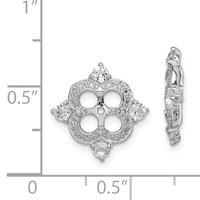 Sterling Silver Rhodium Diam. & White Topaz Earring Jacket view 4
