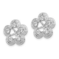 Sterling Silver Rhodium Diam. & White Topaz Earring Jacket view 2