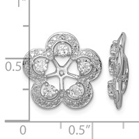 Sterling Silver Rhodium Diam. & White Topaz Earring Jacket view 4