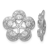 Sterling Silver Rhodium Diam. & White Topaz Earring Jacket view 1
