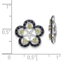 Sterling Silver Rhodium Peridot & Black Sapphire Earring Jacket view 2