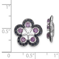 Sterling Silver Rhodium Amethyst & Black Sapphire Earring Jacket view 2