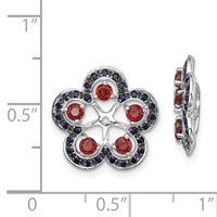 Sterling Silver Rhodium Garnet & Black Sapphire Earring Jacket view 2