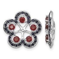 Sterling Silver Rhodium Garnet & Black Sapphire Earring Jacket view 1
