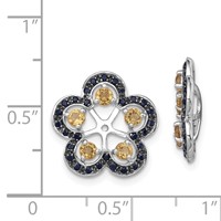 Sterling Silver Rhodium Citrine & Black Sapphire Earring Jacket view 2