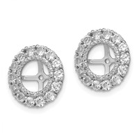 Sterling Silver Rhodium Diam. & White Topaz Earring Jacket view 2