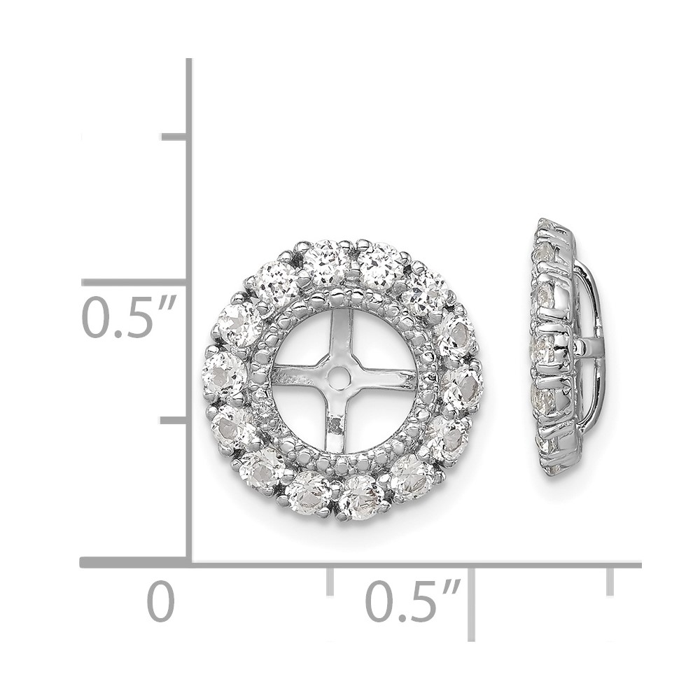 Sterling Silver Rhodium Diam. & White Topaz Earring Jacket (QJ146APR)