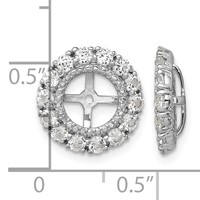 Sterling Silver Rhodium Diam. & White Topaz Earring Jacket view 4