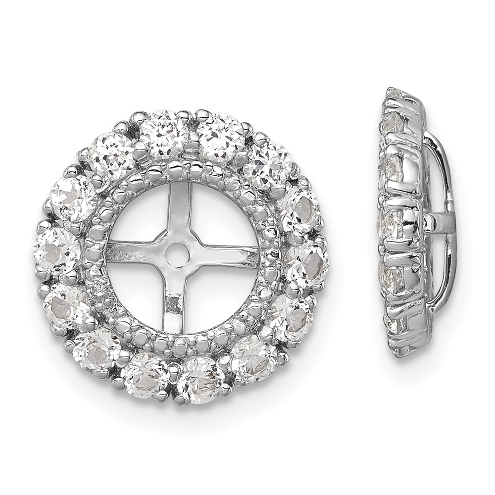 Sterling Silver Rhodium Diam. & White Topaz Earring Jacket (QJ146APR)