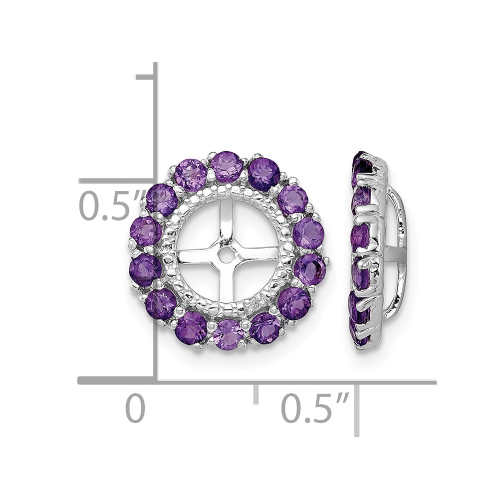 Sterling Silver Rhodium Diam. & Amethyst Earring Jacket (QJ146FEB)