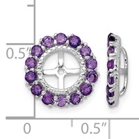 Sterling Silver Rhodium Diam. & Amethyst Earring Jacket view 4