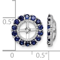 Sterling Silver Rhodium Diam. & Created Sapphire Earring Jacket view 4