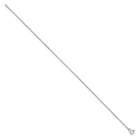 Sterling Silver 1mm Beaded Chain Anklet view 2