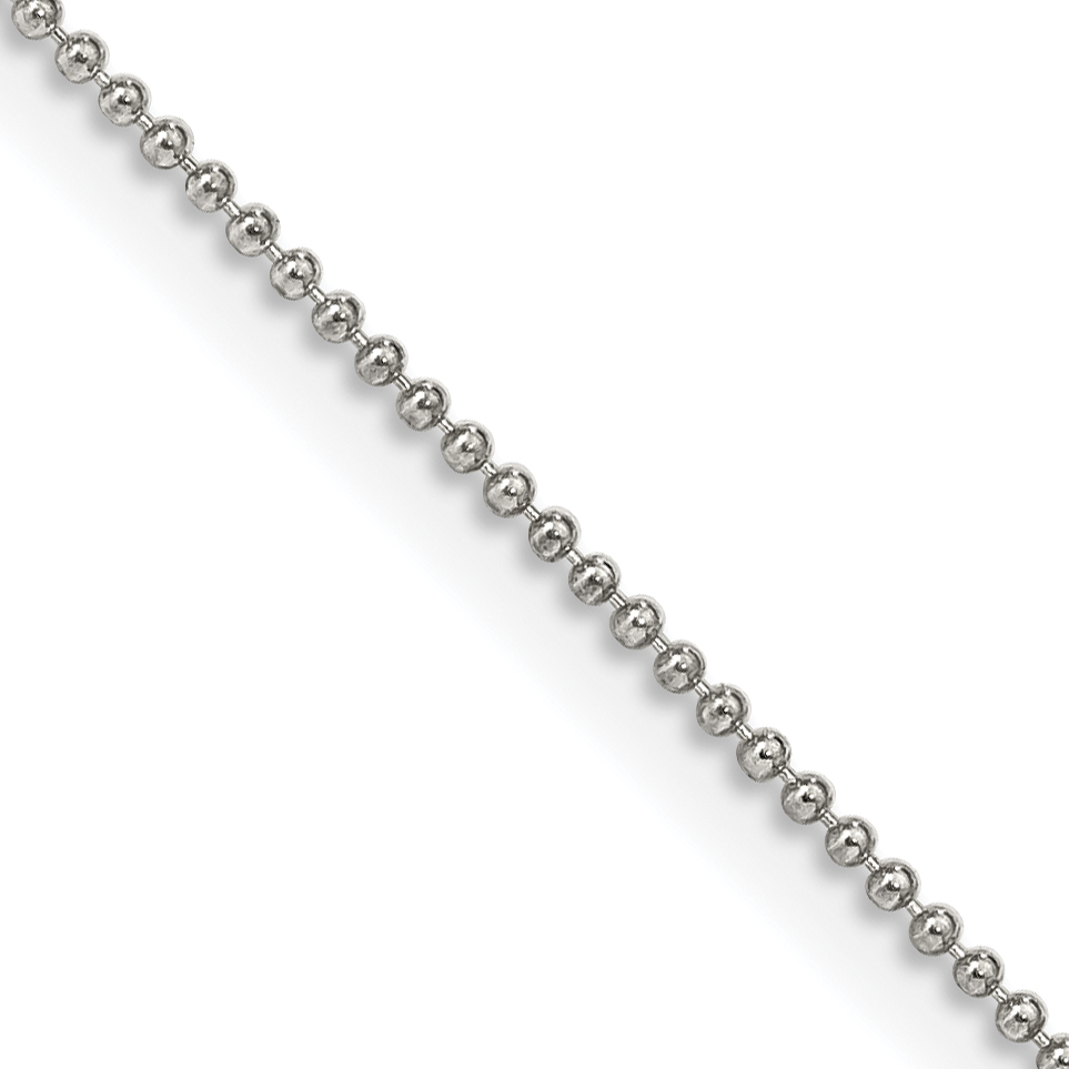 Sterling Silver 1mm Beaded Chain (QK25-16)