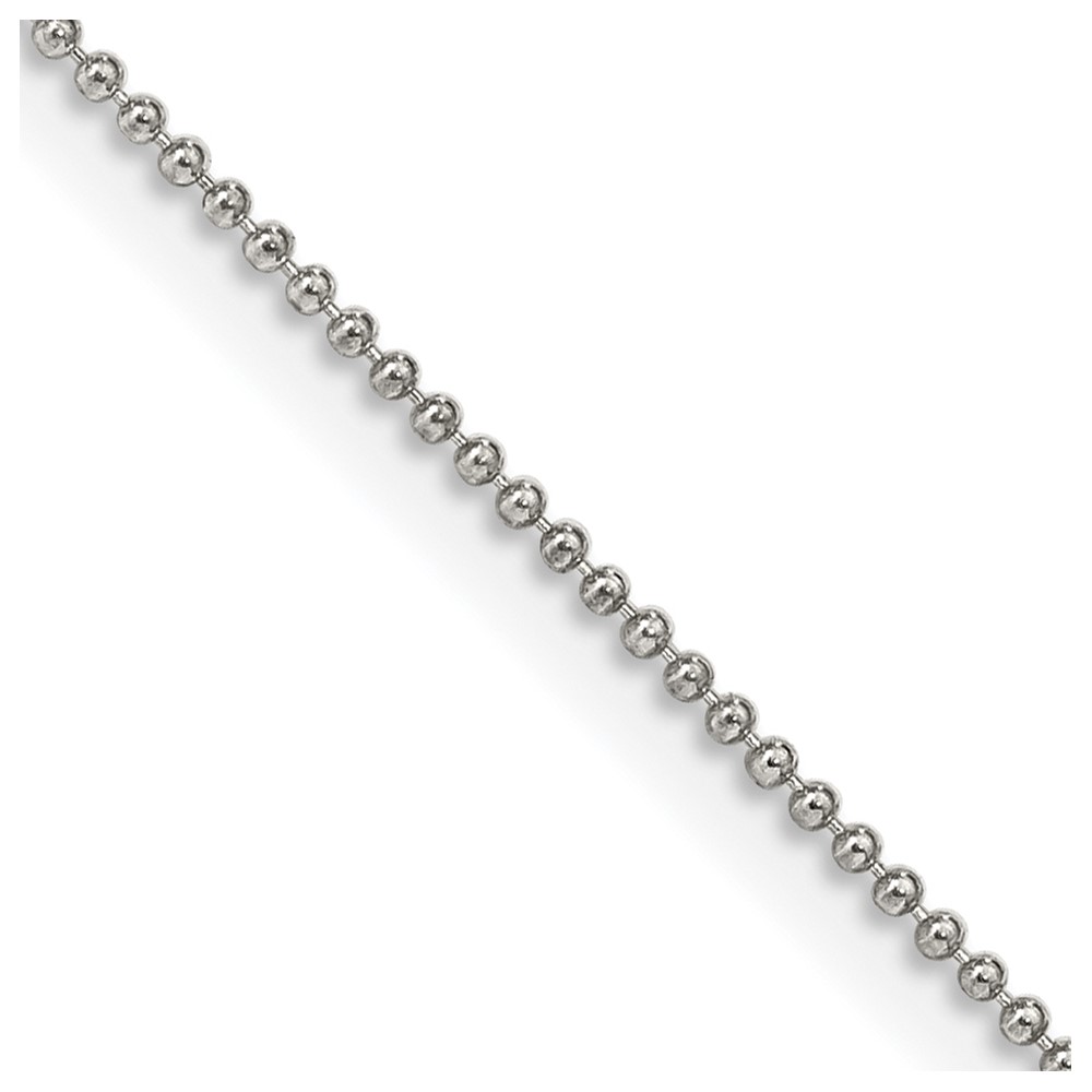 Sterling Silver 1mm Beaded Chain (QK25-16)