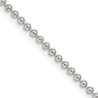 Sterling Silver 2mm Beaded Chain view 1