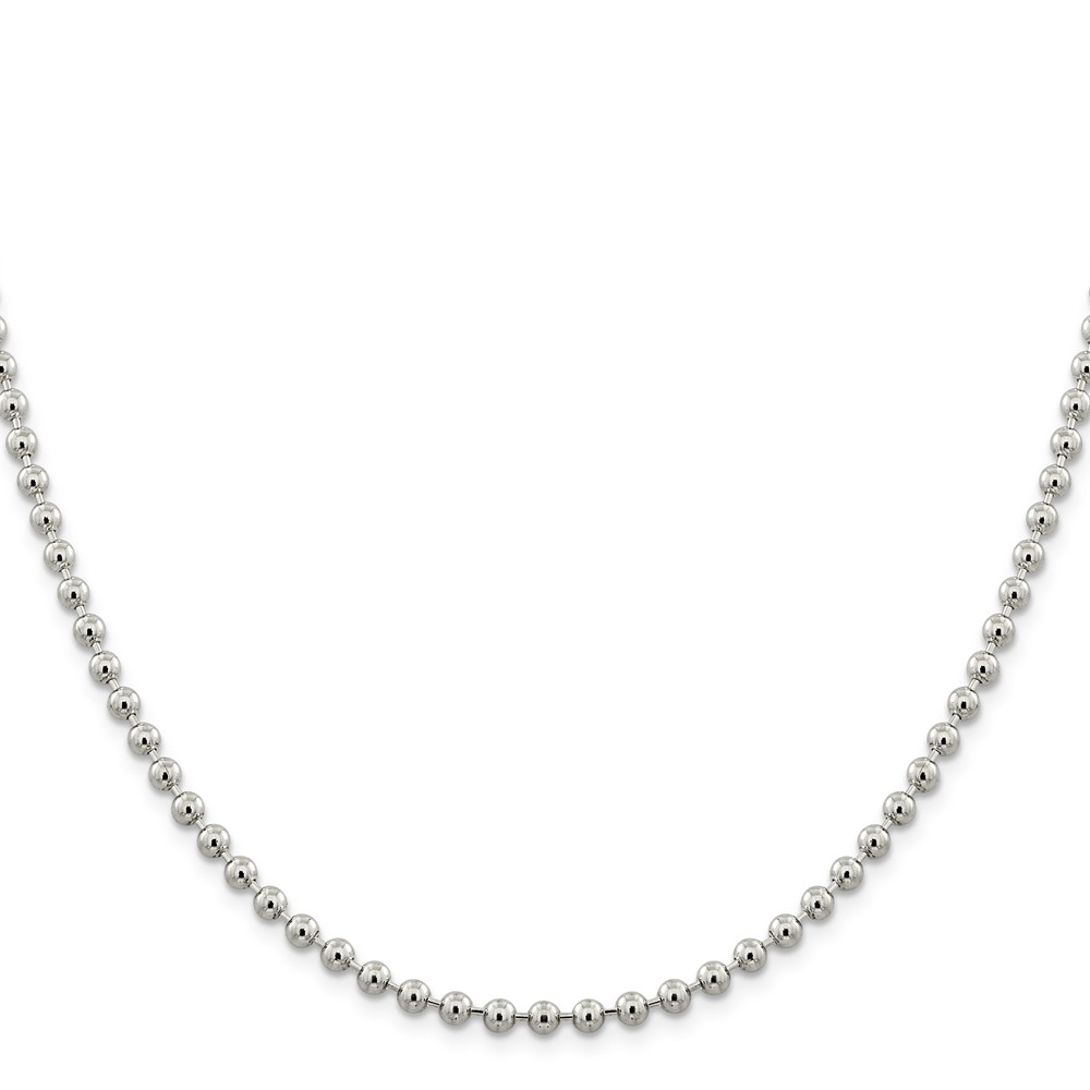 Sterling Silver 4mm Beaded Chain (QK29-16)