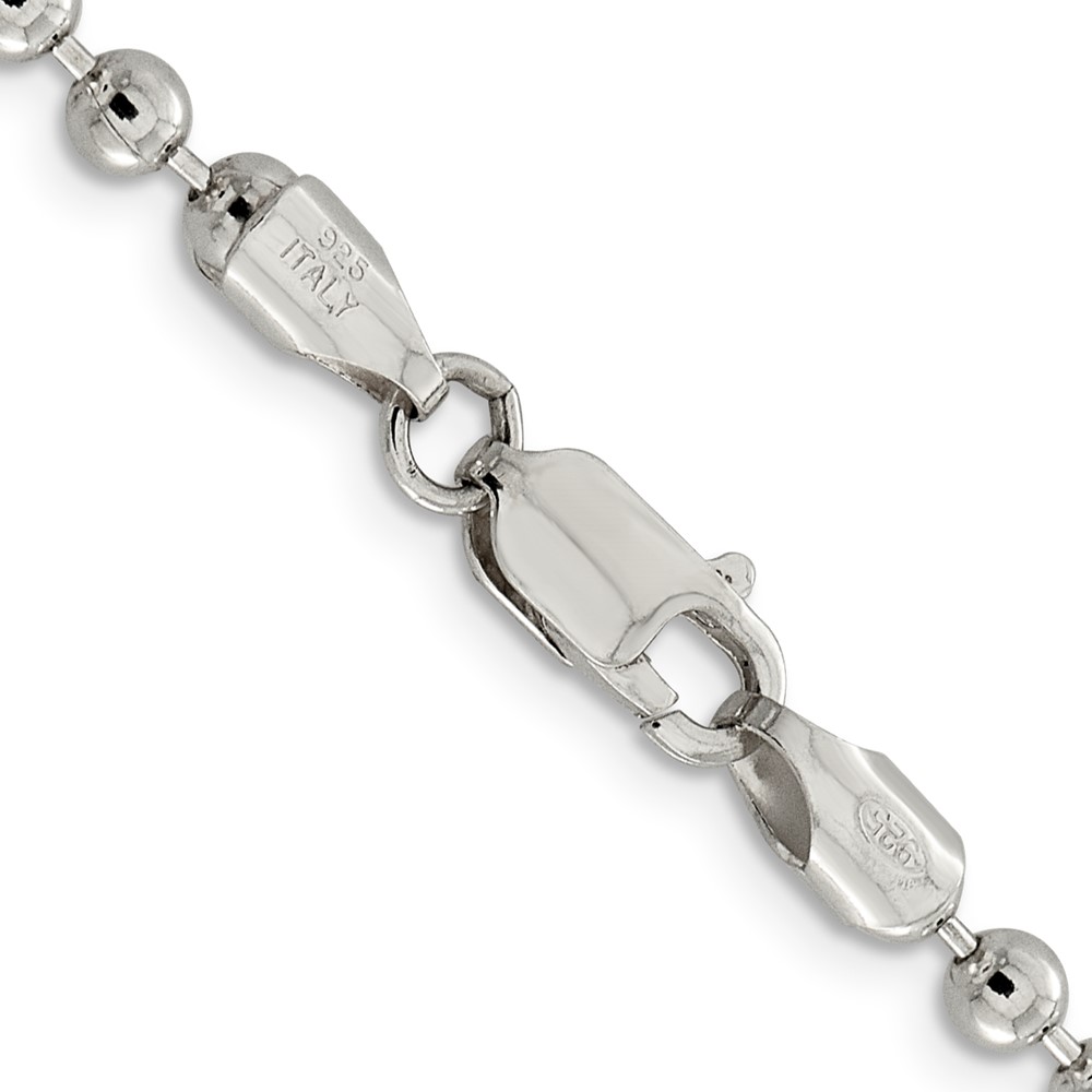 Sterling Silver 4mm Beaded Chain (QK29-16)