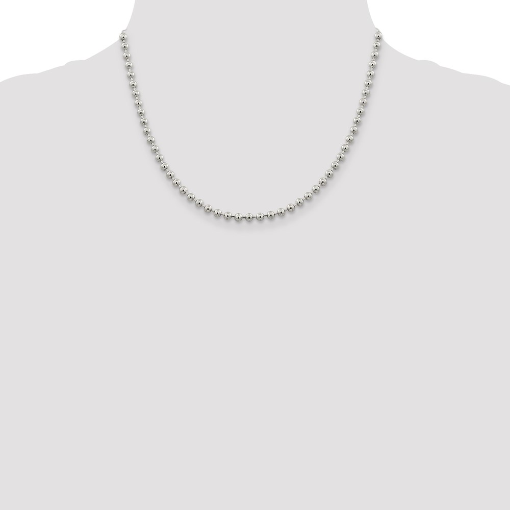 Sterling Silver 4mm Beaded Chain (QK29-18)
