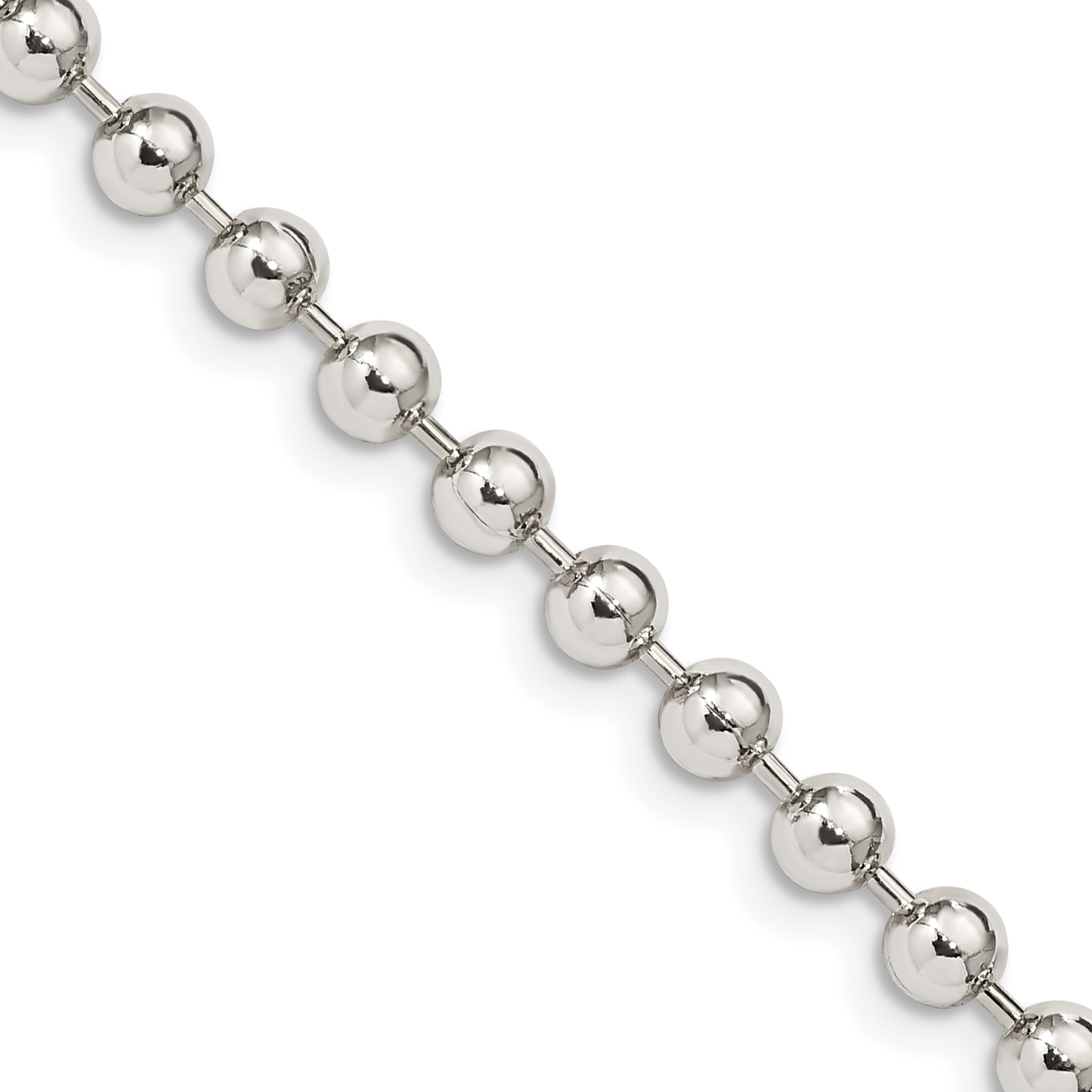 Sterling Silver 4mm Beaded Chain (QK29-16)