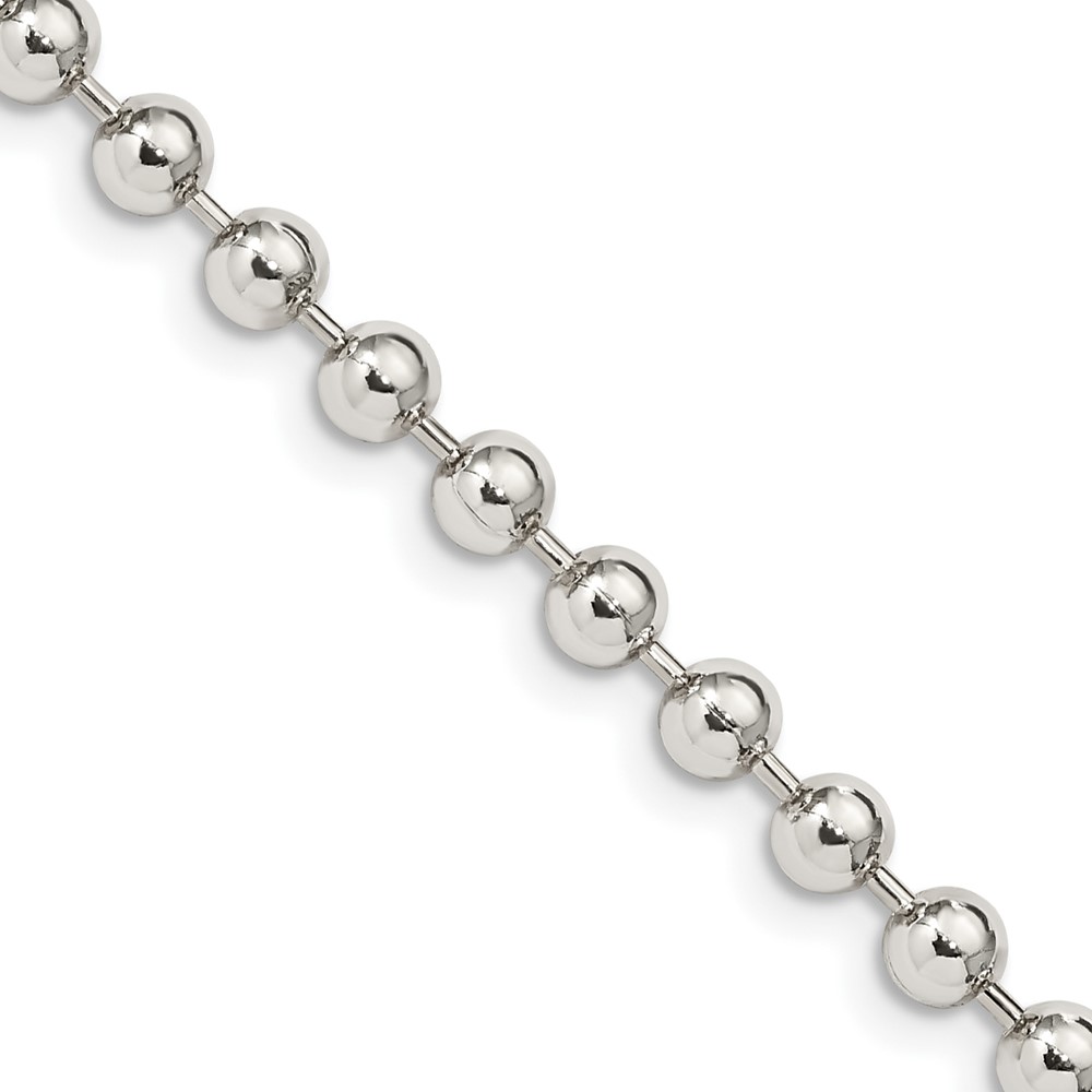 Sterling Silver 4mm Beaded Chain (QK29-16)