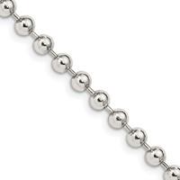 Sterling Silver 4mm Beaded Chain view 1
