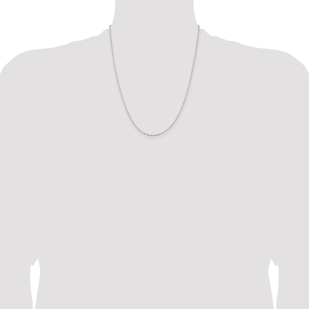 Sterling Silver 1.5mm Fancy Beaded Chain w/4in ext. (QK30E-22)