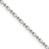 Sterling Silver 1.5mm Fancy Beaded Chain view 1